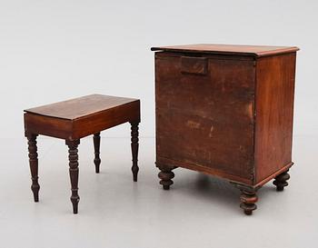 POTTSKÅP OCH BIDÉ, 2 delar, England, 1800-talets andra hälft.