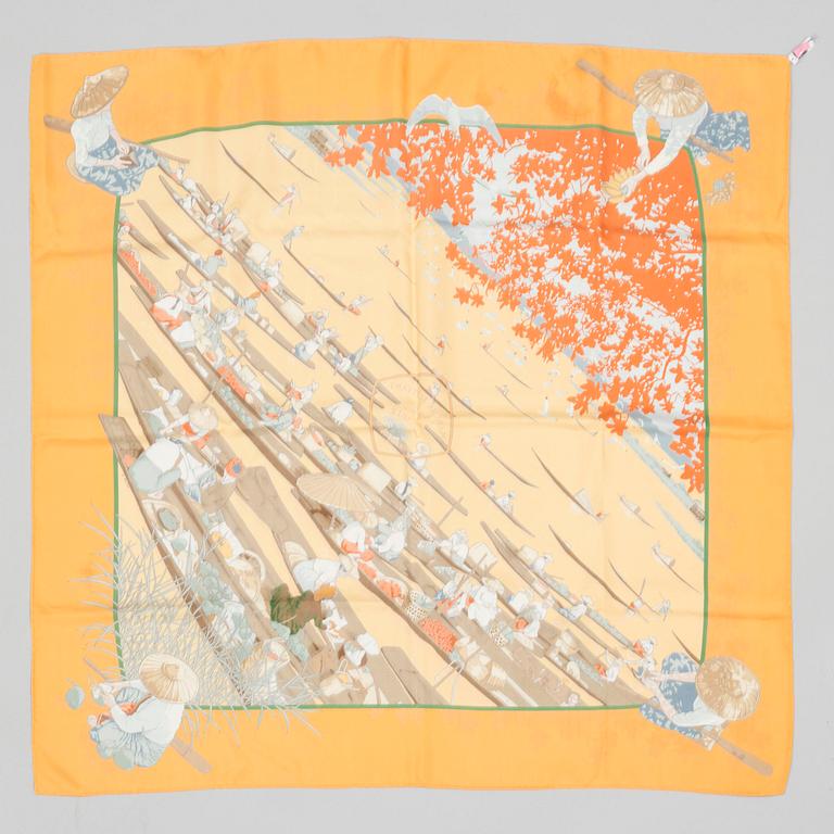 HERMÈS, "MARCHÉ FLOTTANT", scarf.