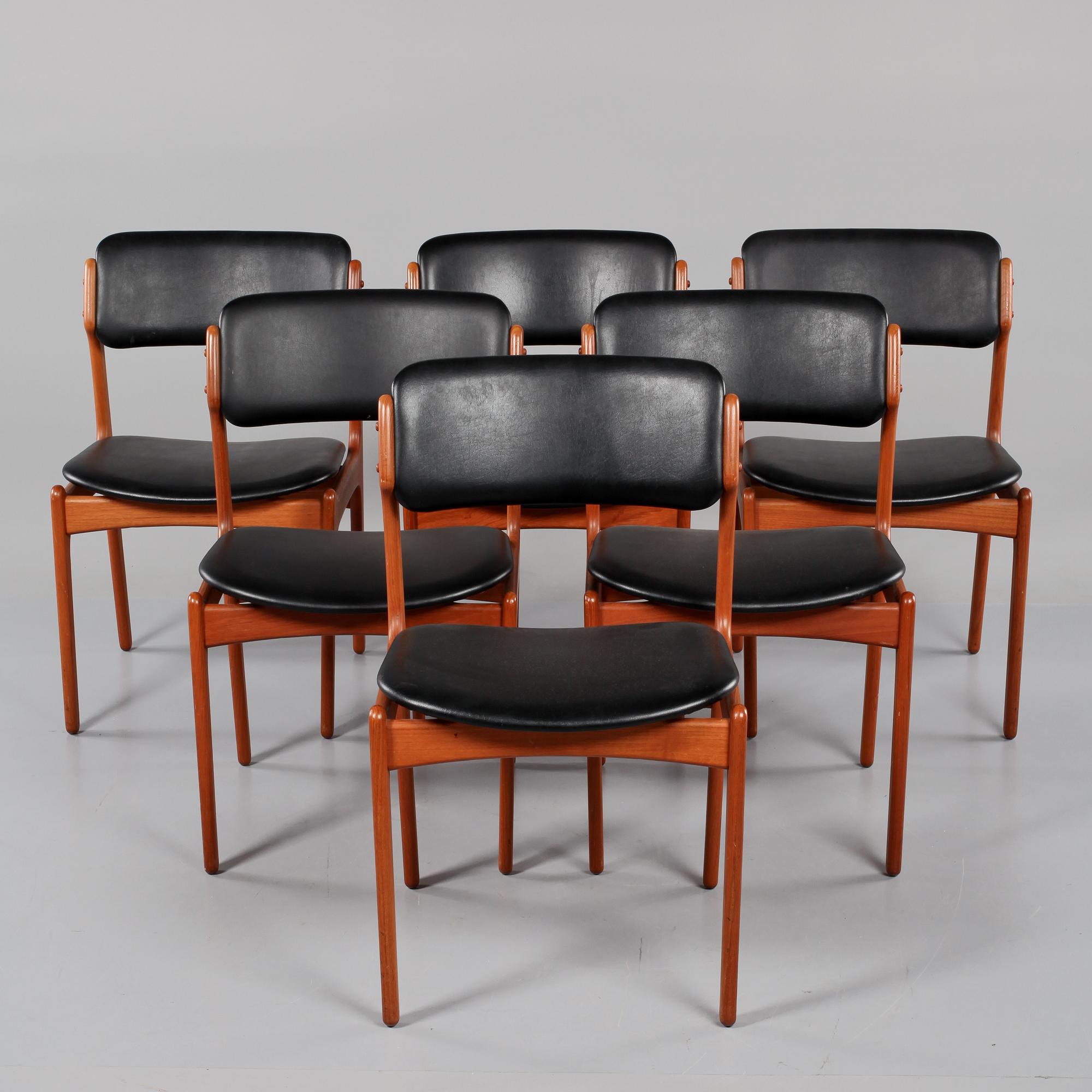 STOLAR, 6 st, "OD 49", Erik Buck, Oddense Maskinsnedkeri A-S, Danmark, 1960-tal.