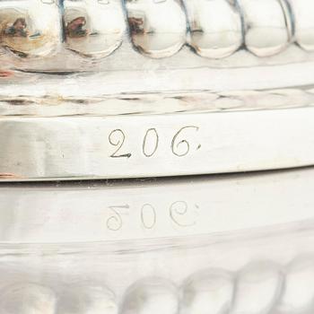 A Swedish 18th century silver tureen and cover, mark of Erik Holmberg, Lund 1796.