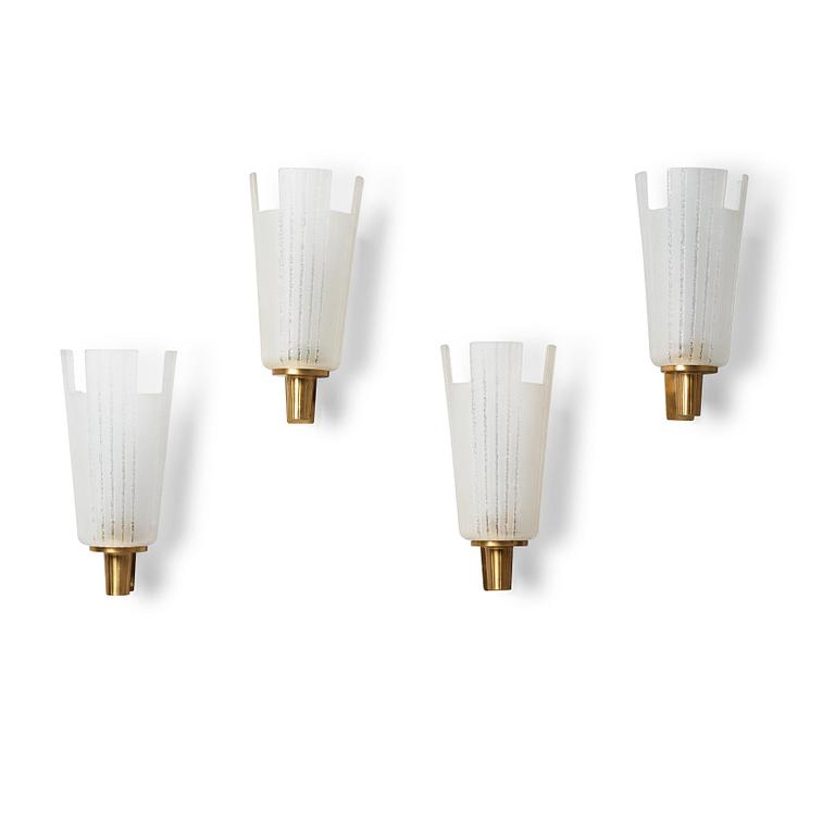 A set of four Swedish Modern wall lamps, 1940's.