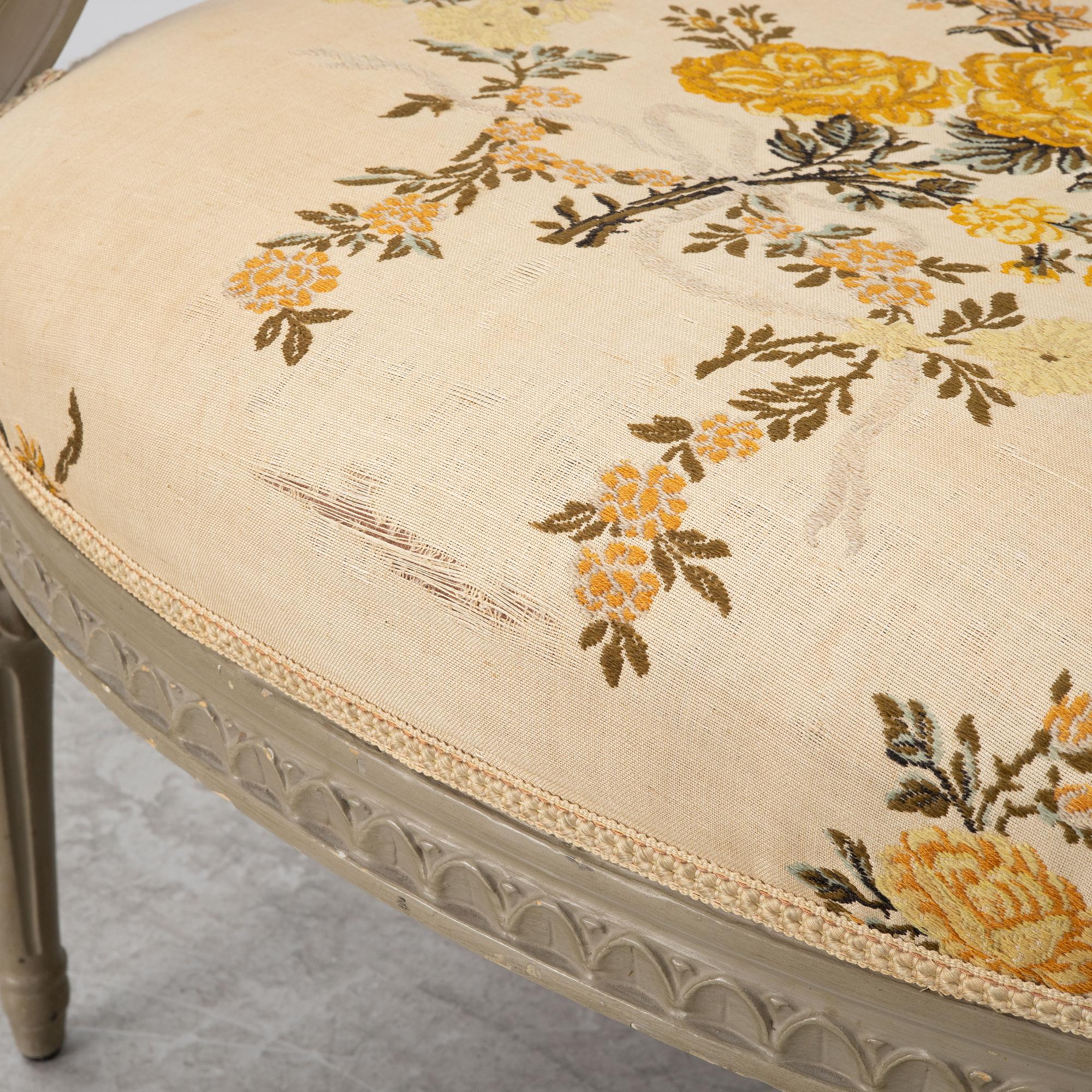A late Gustavian open-back armchair attributed to Johan Erik Höglander (master in Stockholm 1777-1813).