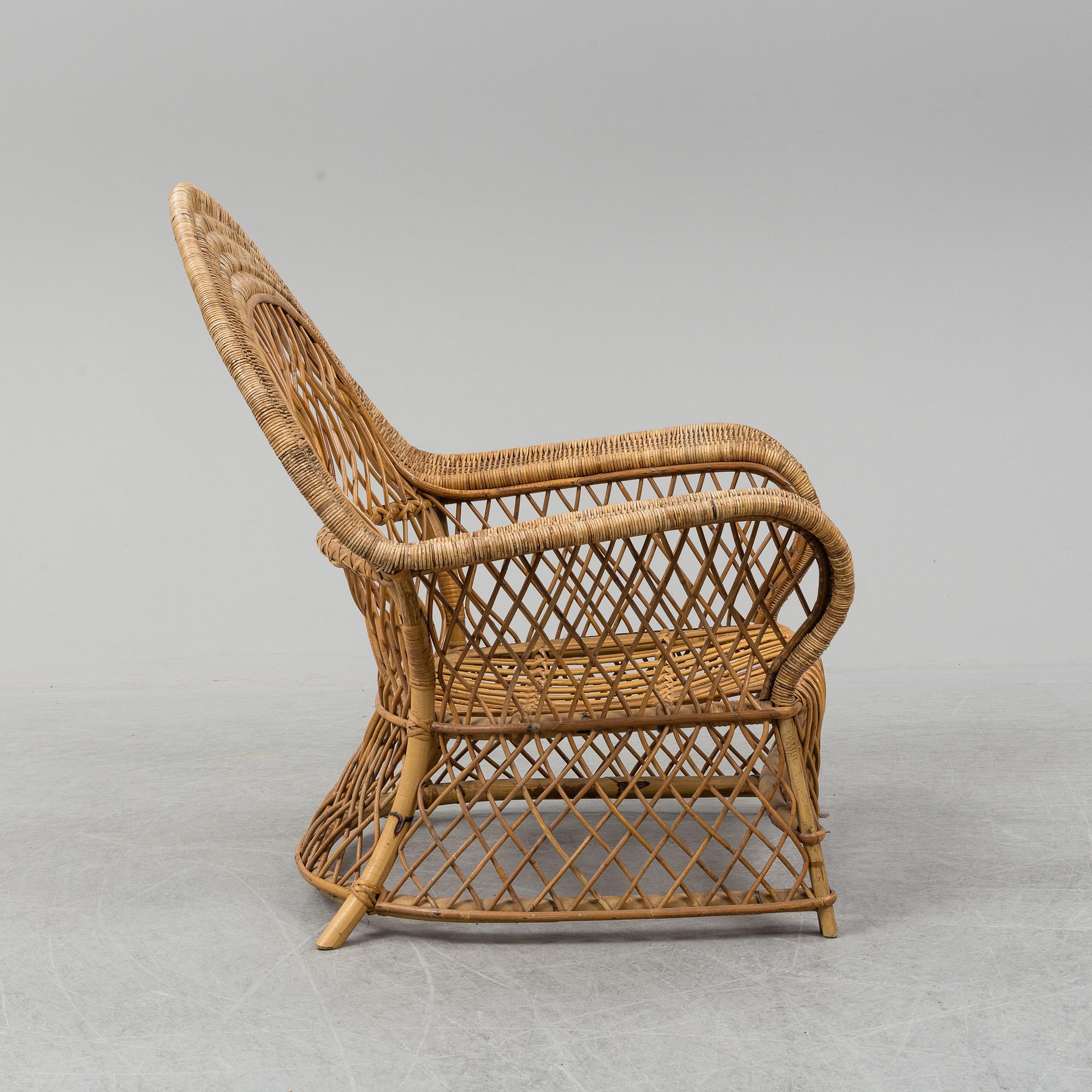 ARMCHAIR, rattan, mid 20 th century.