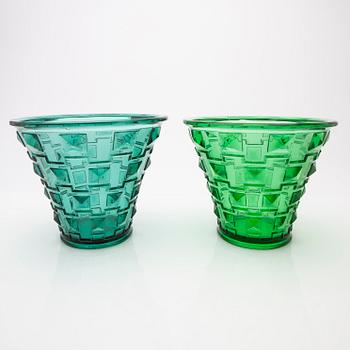 Simon Gate, vases, 3 pcs, "SP14", Orrefors, 1930s.
