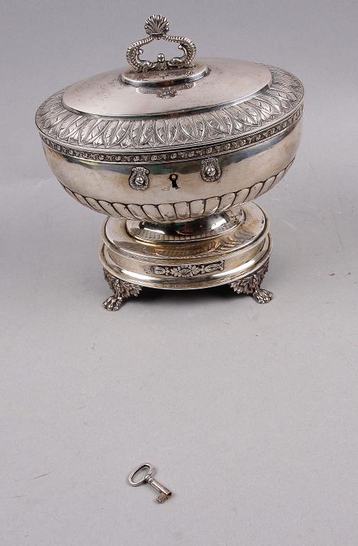 SOCKERSKRIN, silver, Karl Johan, Carl Petter Lampa, Stockholm, 1830.