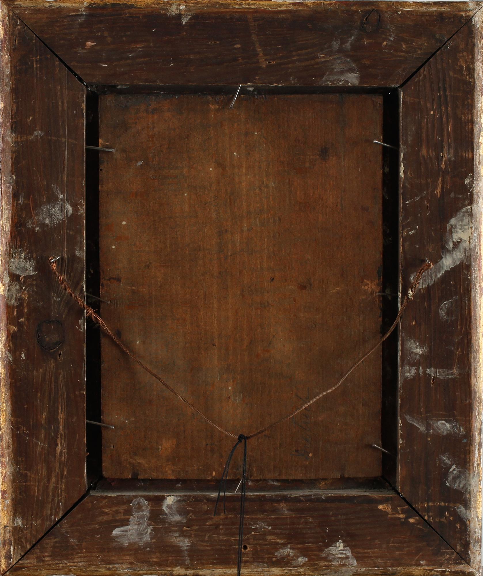 OKÄND KONSTNÄR, olja på pannå, osignerad, 1700/1800-tal.