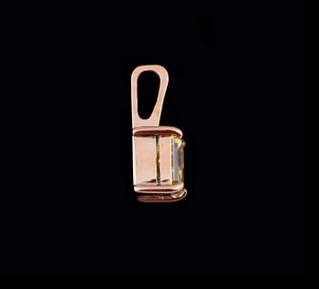 HÄNGE MED KEDJA, 18 k roséguld med fasettslipad diamant, enl cert fancy vivid orangy yellow, ca 0.51 ct. Vikt ca 0,7 g.