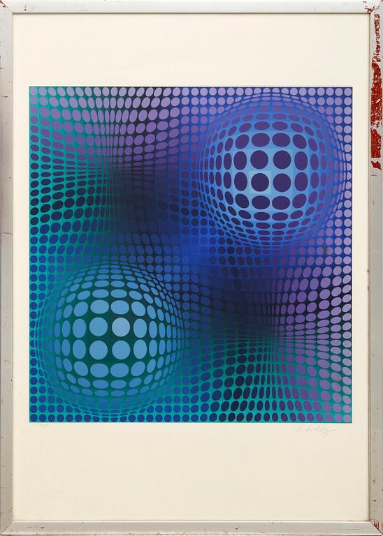 Victor Vasarely, serigrafi signerad och numrerad FV 15/20.