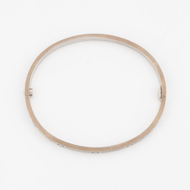 Cartier armband "Love", liten modell, 18K vitguld med runda briljantslipade diamanter.
