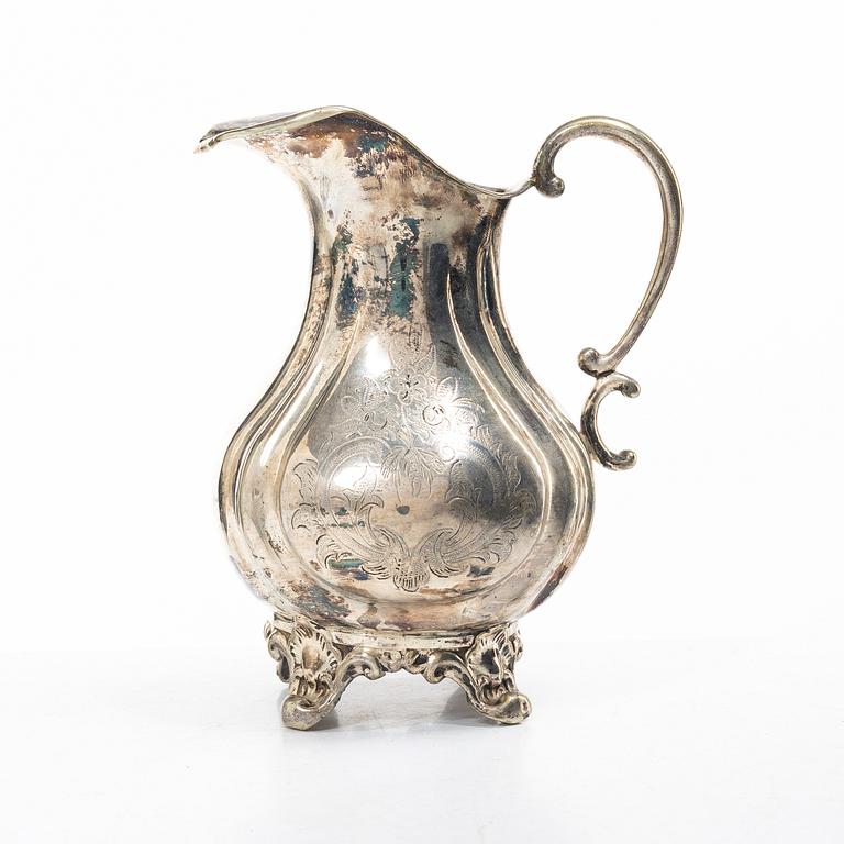A Swedish silver coffee pot, mark of Christian Hammer, Stockholm 1856.