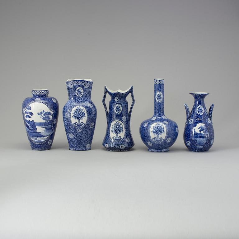 16 ironstone china vases by Rörstrand, first quarter of the 20th century.