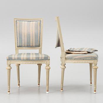 Chairs, 8 pcs, late Gustavian style, around the mid-20th century.
