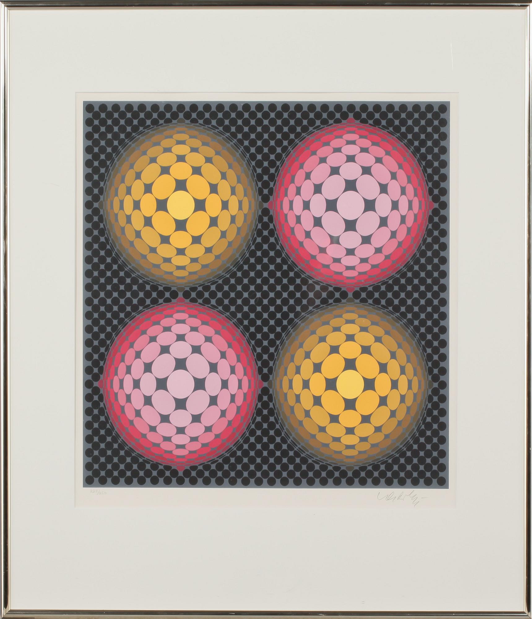 VICTOR VASARELY, färglitografi, signerad och numrerad 224/250.