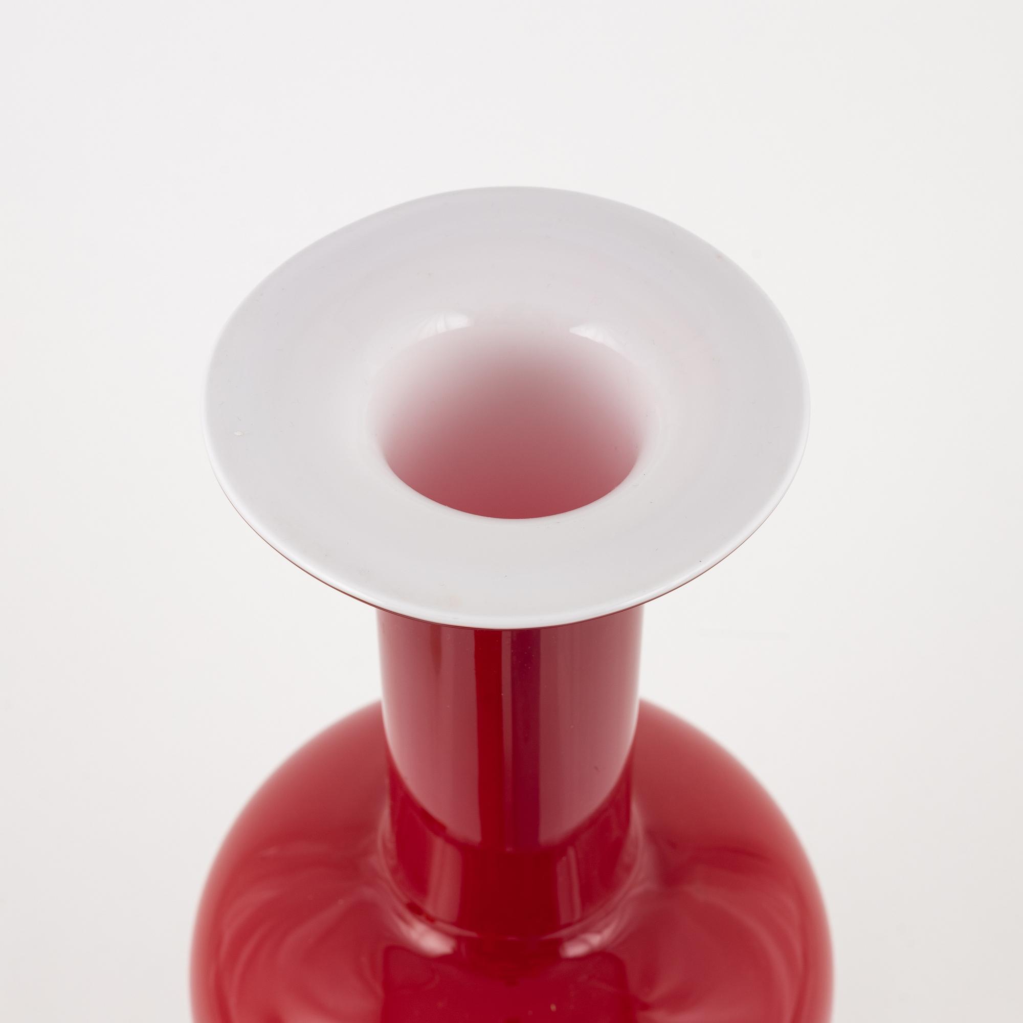 Otto Brauer, three vases, Holmgaard, Denmark, 1960's/70's.