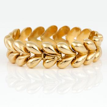 ARMBAND, 18K guld, Juvelfabriken, Stockholm, 1946. Vikt ca 49,36 g.