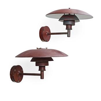 36. A pair of Poul Henningsen 'Model PH' copper wall lights, Louis Poulsen, Denmark.