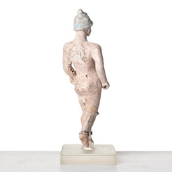 A Greek terracotta sculpture of a warrior, Hellenistic period, Canosa, 3rd Century B.C.