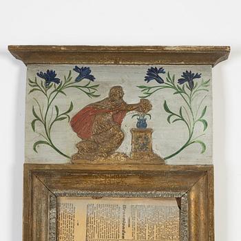 A bronzed and painted frame, 19th Century.