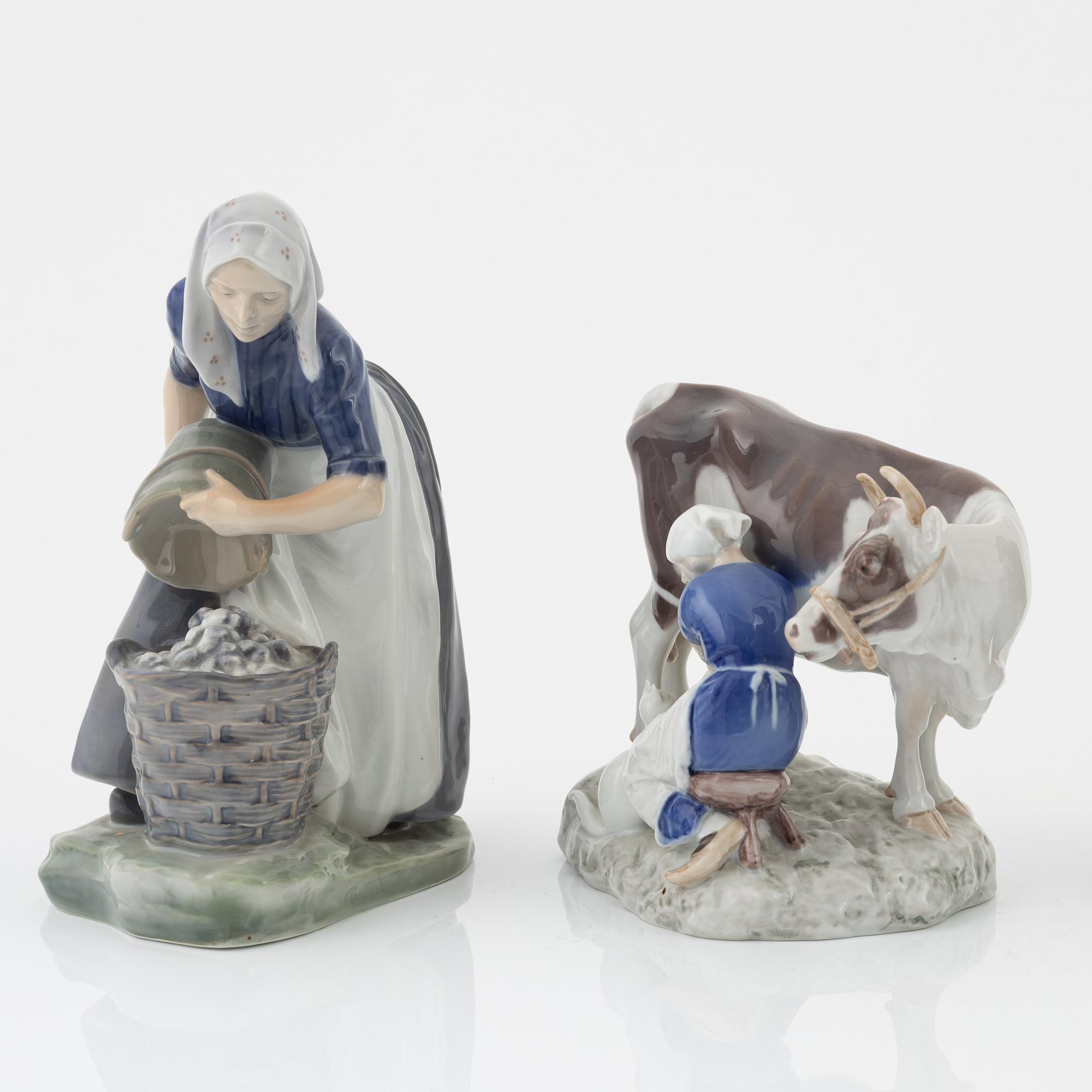 Figuriner, 4st, porslin, Royal Copenhagen och Bing &  Grøndahl.