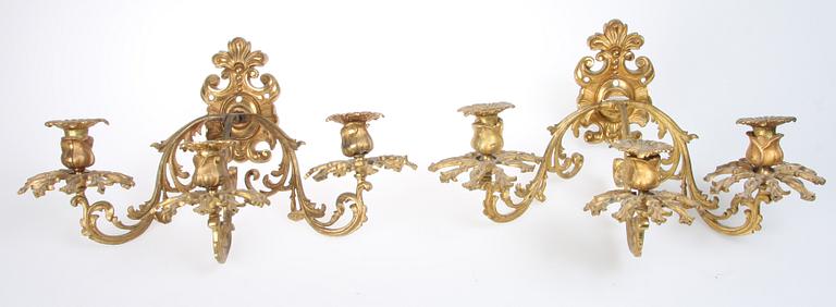 VÄGGLYSTRAR, ett par, oscarianska, 1800-talets slut.