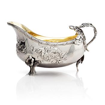 256. Jacob Lampa, gräddsnäcka, delvis förgyllt silver, Stockholm 1776. Rokoko.