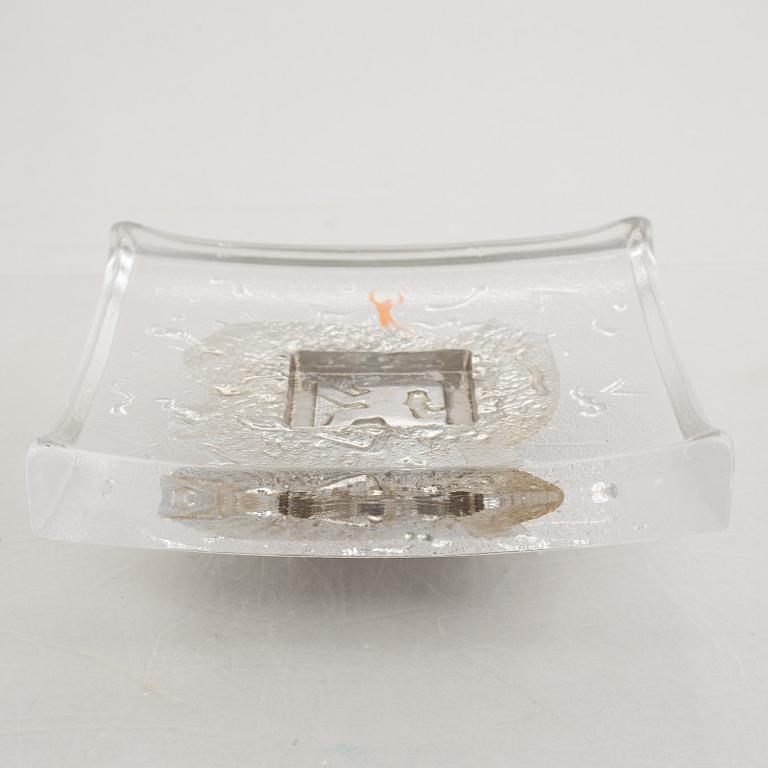 Bertil Vallien, a glass dish, not signed.