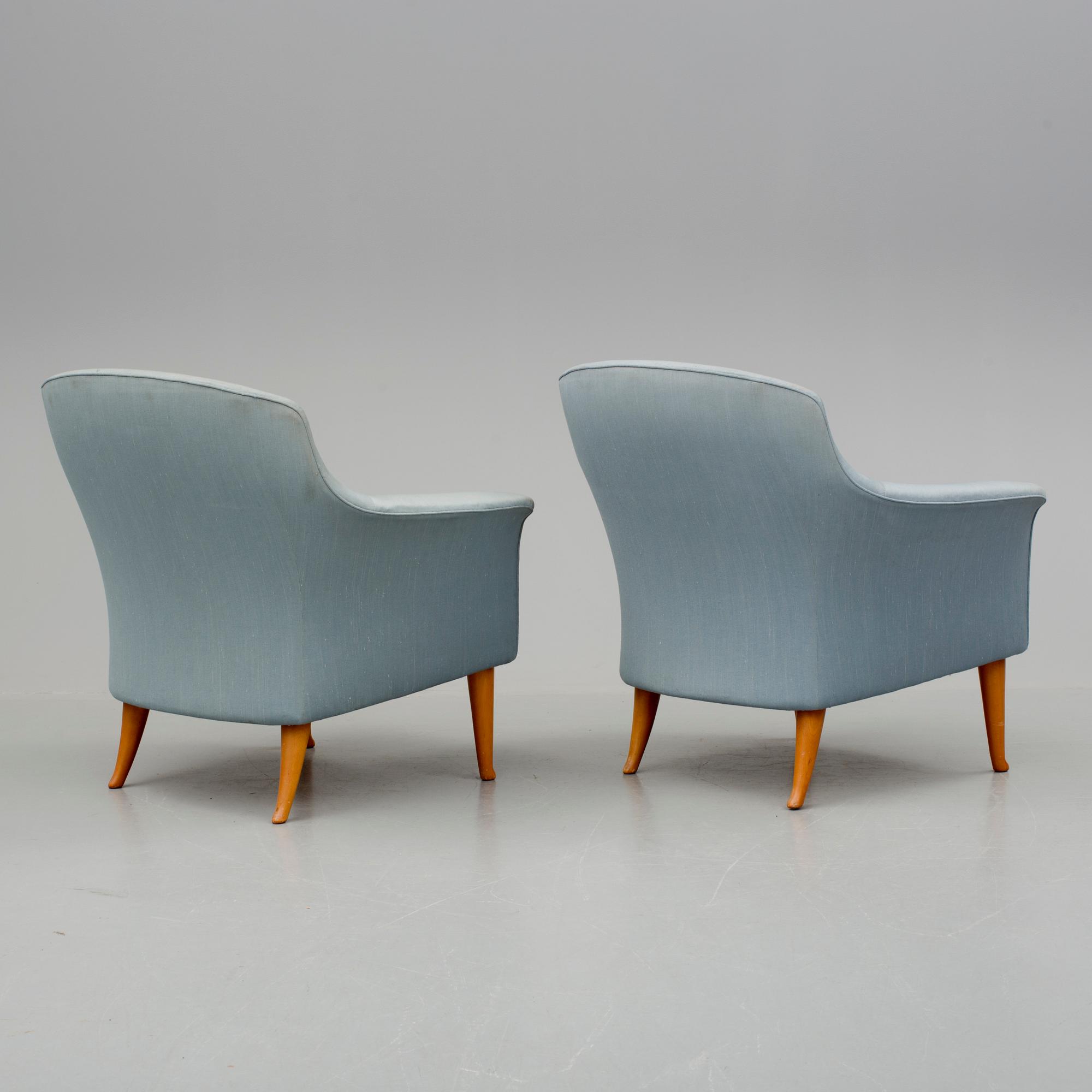 FÅTÖLJER, ett par,"Greta", Kerstin Hörlin-Holmqvist, för Nordiska Kompaniet (NK), 1960-tal.