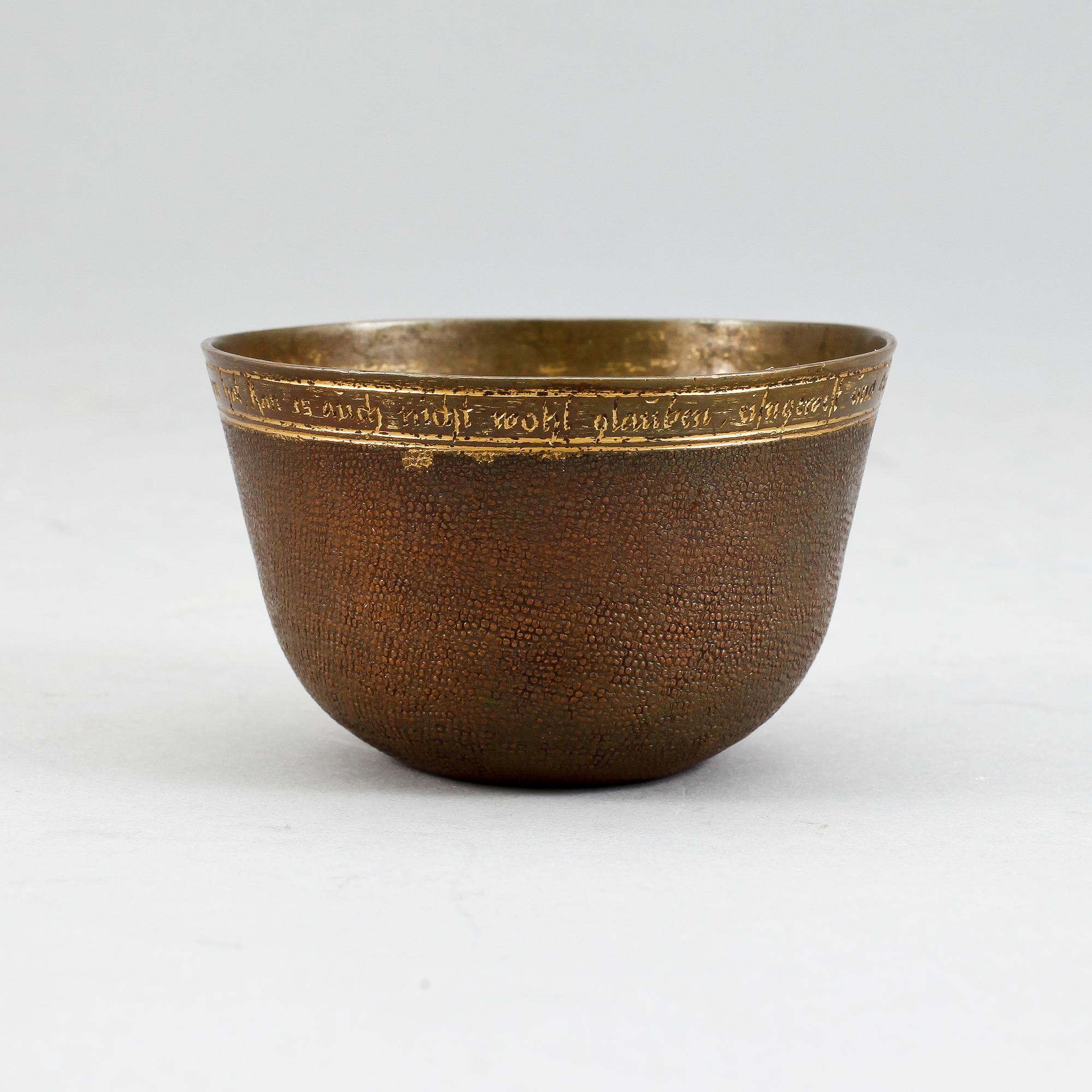 SUPKOPP, förgylld koppar, Tyskland, 16-1700-tal.