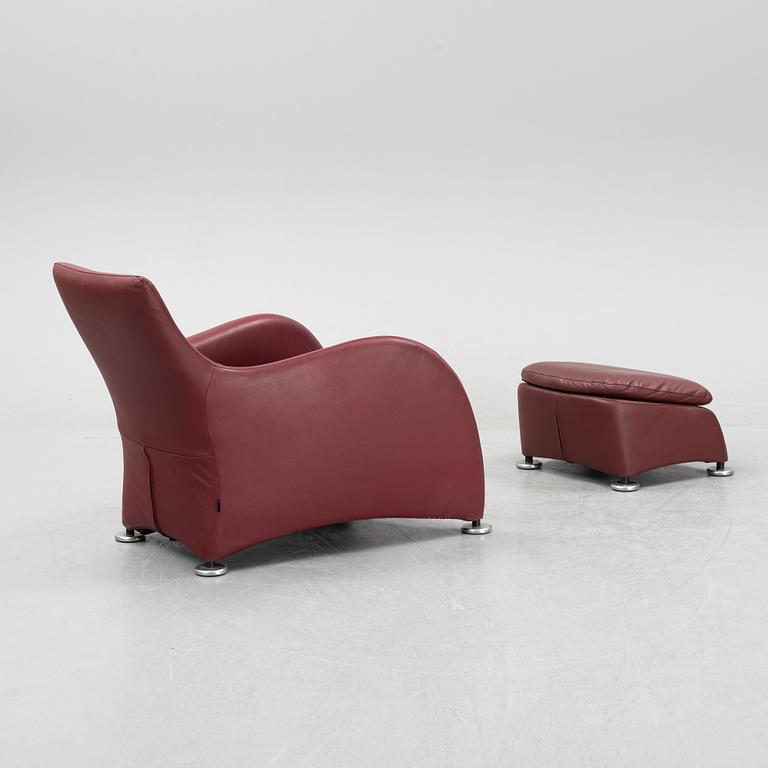 Gerard van den Berg, a 'Loge' lounge chair with ottoman, Montis, Holland.