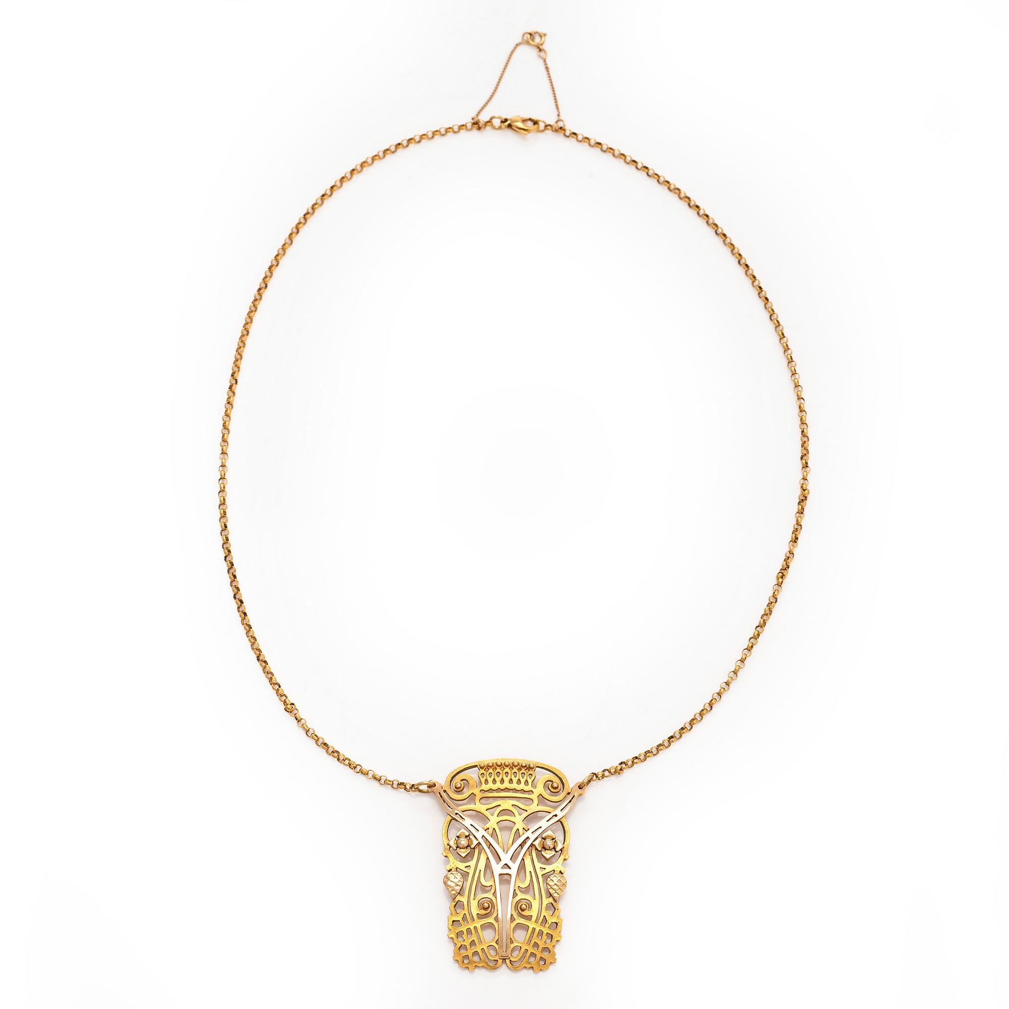 Kalevala Koru, a 14K gold 'Celebratory jewellery of independence'' necklace, 1992.