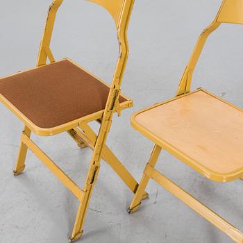 A SET OF 3 FOLDING CHAIRS BY CLARIN MFG CO, CHICAGO, USA.