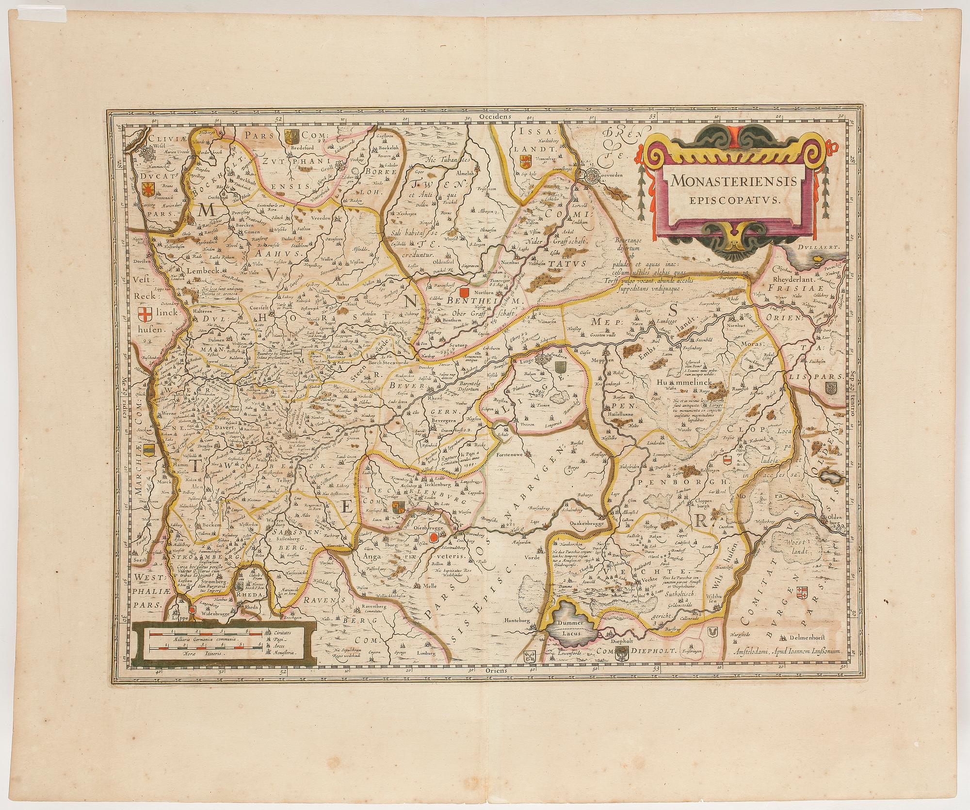 KARTA, 3 st, Willem Janszoon Blaeu, 1600-talets första hälft.