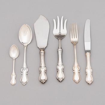 A 98-piece set of 'Romantika' silver cutlery, Kultakeskus oy, Hämeenlinna 1975-1991.