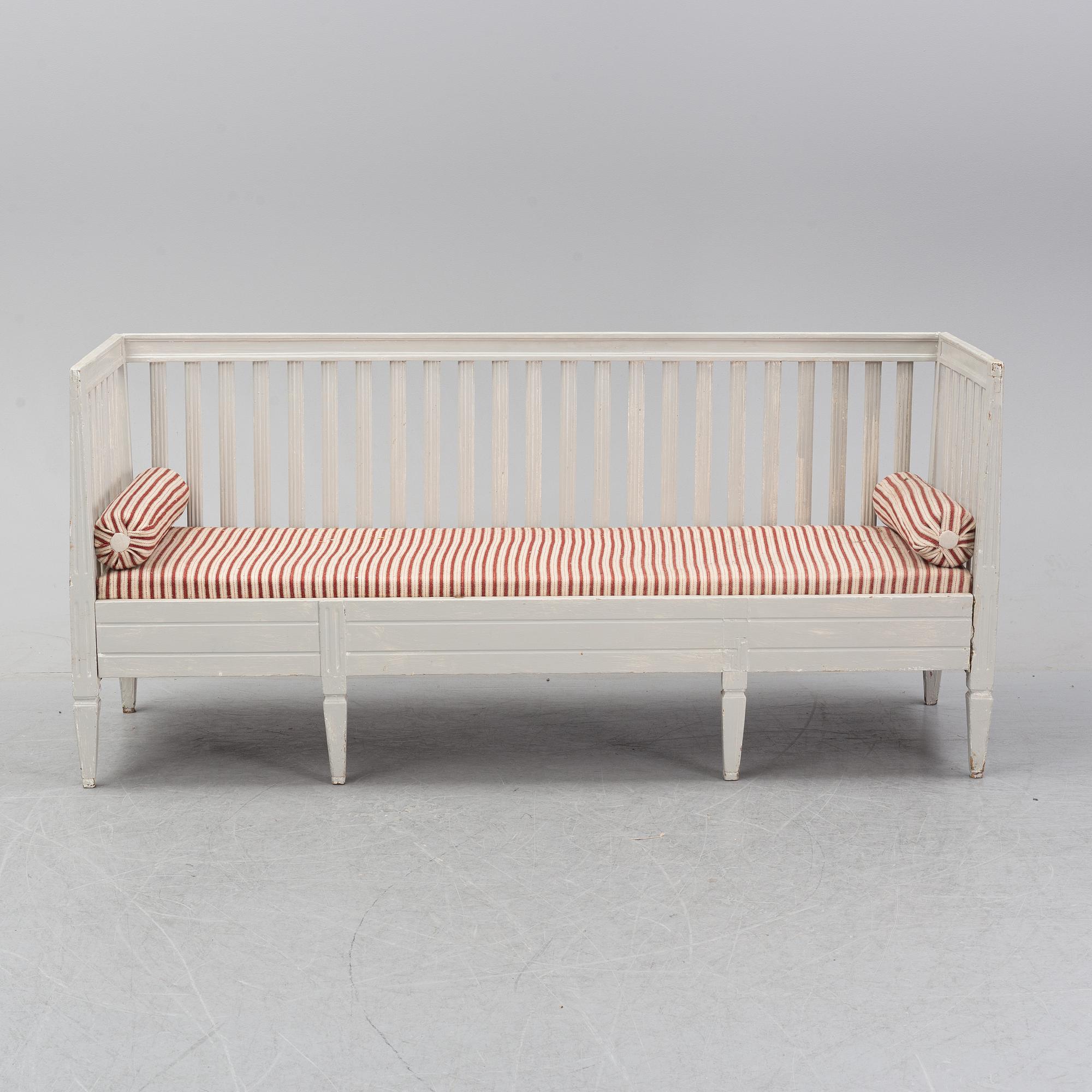 A painted Gustavian style sofa, 19th Century.