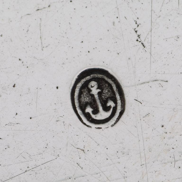 A Polish 19th century parcel-gilt entée dish, makers mark of Karol Filip Malcz, Warszawa 1858.