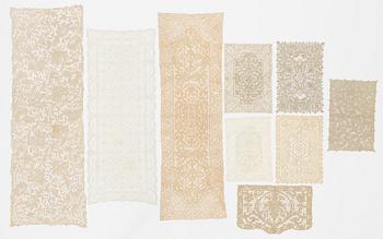 A group of 17 Chinese lace panels, early 20th century.