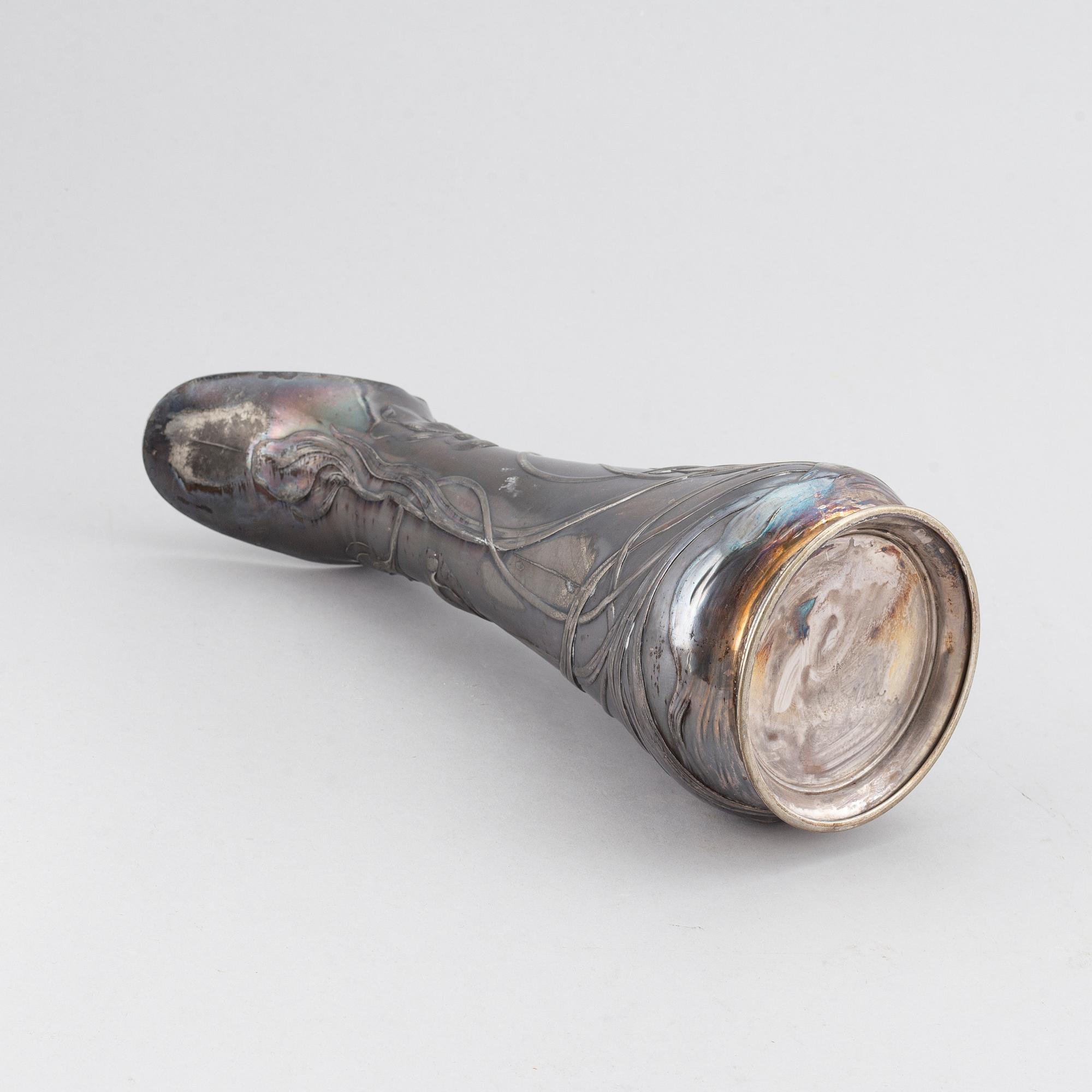 WÜRTTEMBERGISCHE METALLWARENFABRIK, kanna, jugend, försilvrad metall, Tyskland, 1900-talets början.