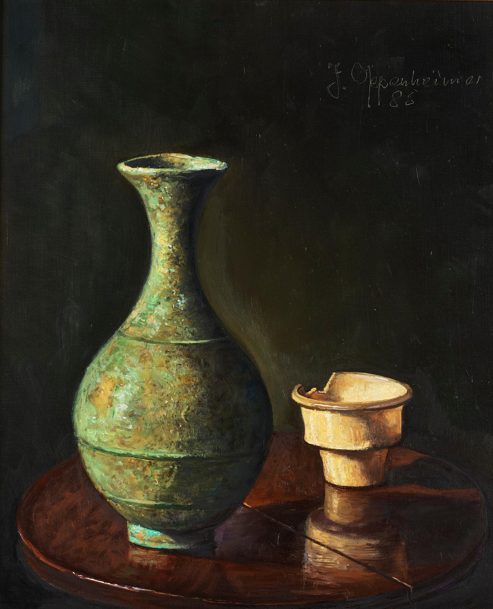 Johnny Oppenheimer, Still life with etrurian vase.