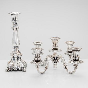 Kynttelikkö, hopeaa, Kultakeskus, Hämeenlinna 1965.