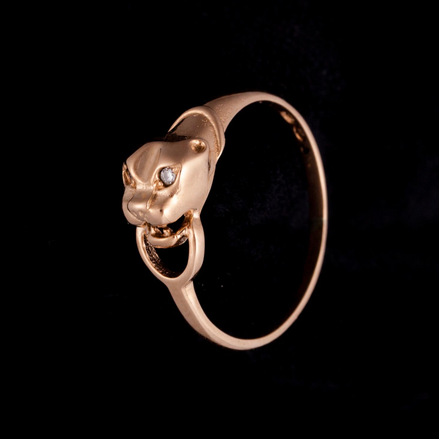 RING, 14K guld, små diamanter. Vikt 1,9 g.