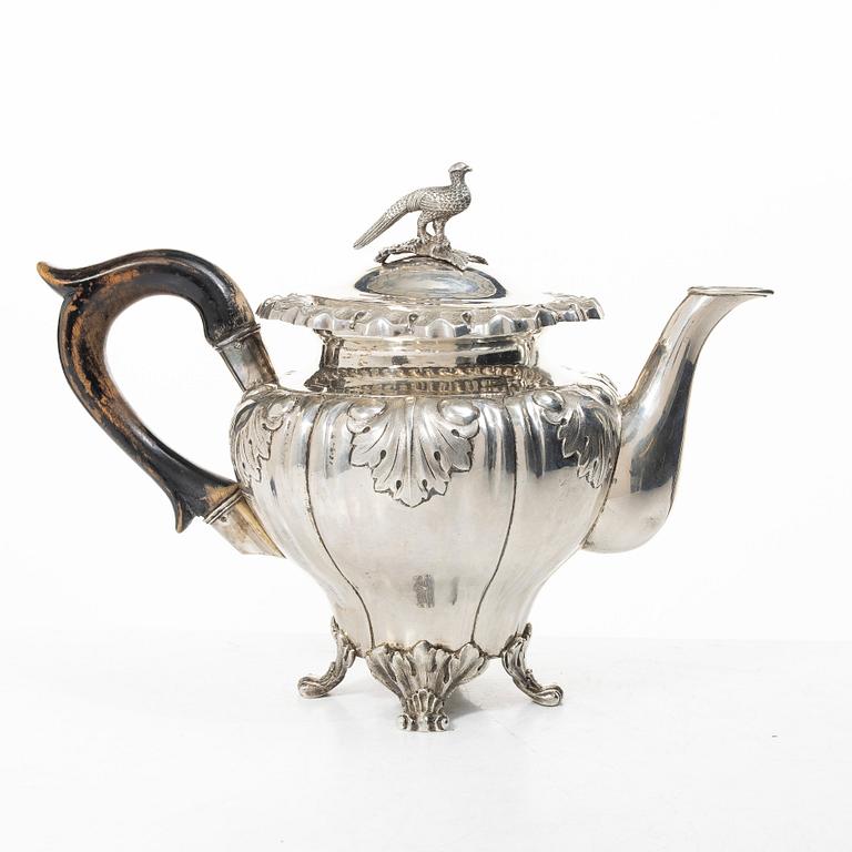 CF Hultbom, coffee pot, silver, Stockholm 1842.