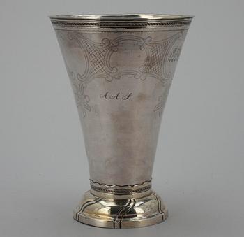 BÄGARE, silver, Stephan Westerstråhle, Stockholm 1798. Vikt 409 g.