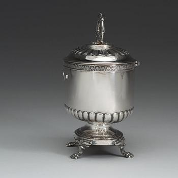 A Swedish 19th century silver sugar-casket, marks of Anders Lundqvist, Stockholm 1831.