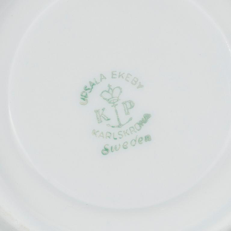 MOCCAKOPPAR, 8 stycken med fat, porslin, Svenska amerikalinjen, Karlskrona porslinsfabrik, 1950-tal.