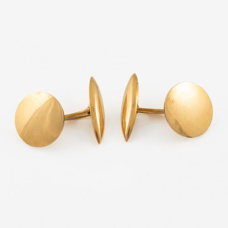 Cufflinks, six pieces, 18K gold.