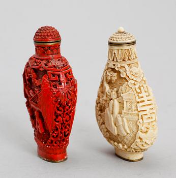 SNUSFLASKOR, lackarbeten, Kina, 1900-tal.