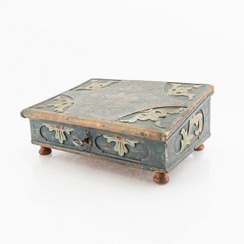 A painted wooden 18th century box.