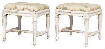 974. A pair of Gustavian stools by J. Malmsten.