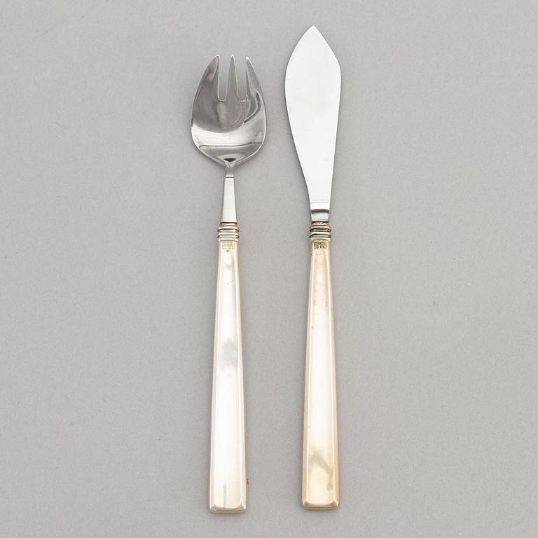 A twelve piece silver dessert cutlery set, Mema, Linköping, Sweden, 1970.