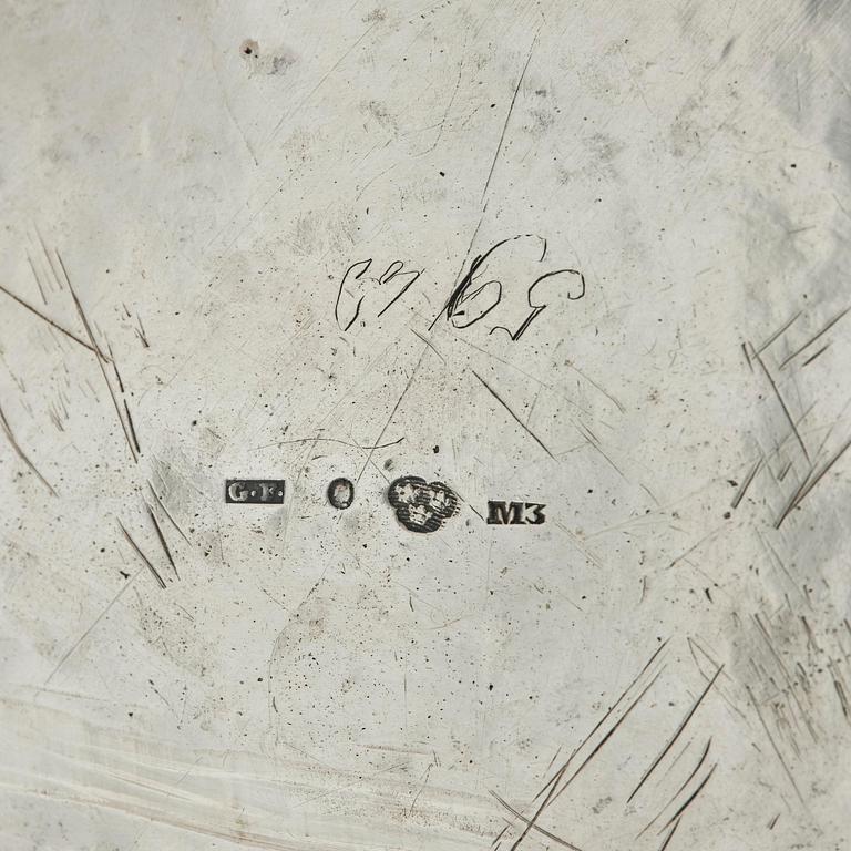 A Swedish early 19th century silver sugar casket, mark of Gustaf Folcker, Stockholm 1818.